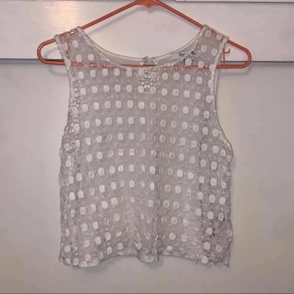 Forever 21 Tops - Crocheted/Lace White Top